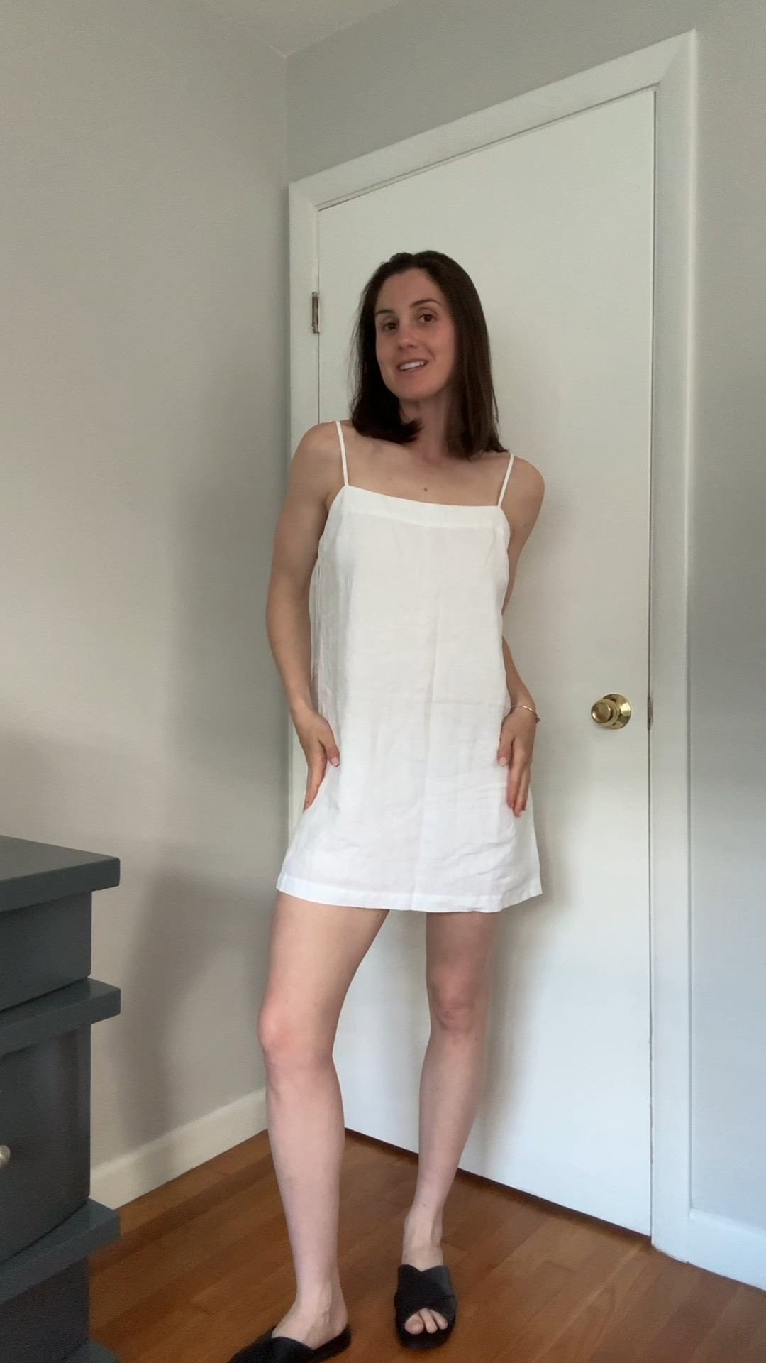 Loving this linen skort dress from @Quince it runs true to size and is so perfect! I tried this on right when I got it so it definitely still needs a steam but is going to be a perfect staple white dress for this summer 🤍

#LTKootd #LTKdayinmylife