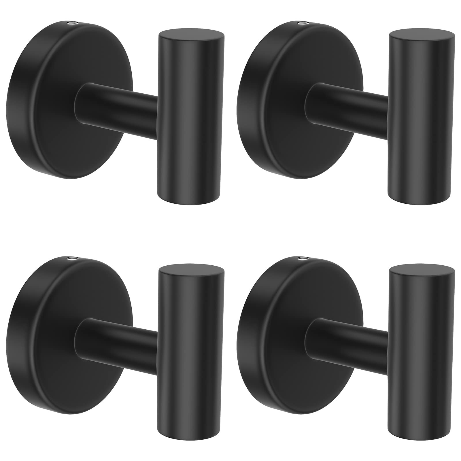 stusgo 4-Pack Black Towel Hooks, Towel Hook for Bathroom Wall Mounted, Matte Black Towel Hooks fo... | Amazon (CA)