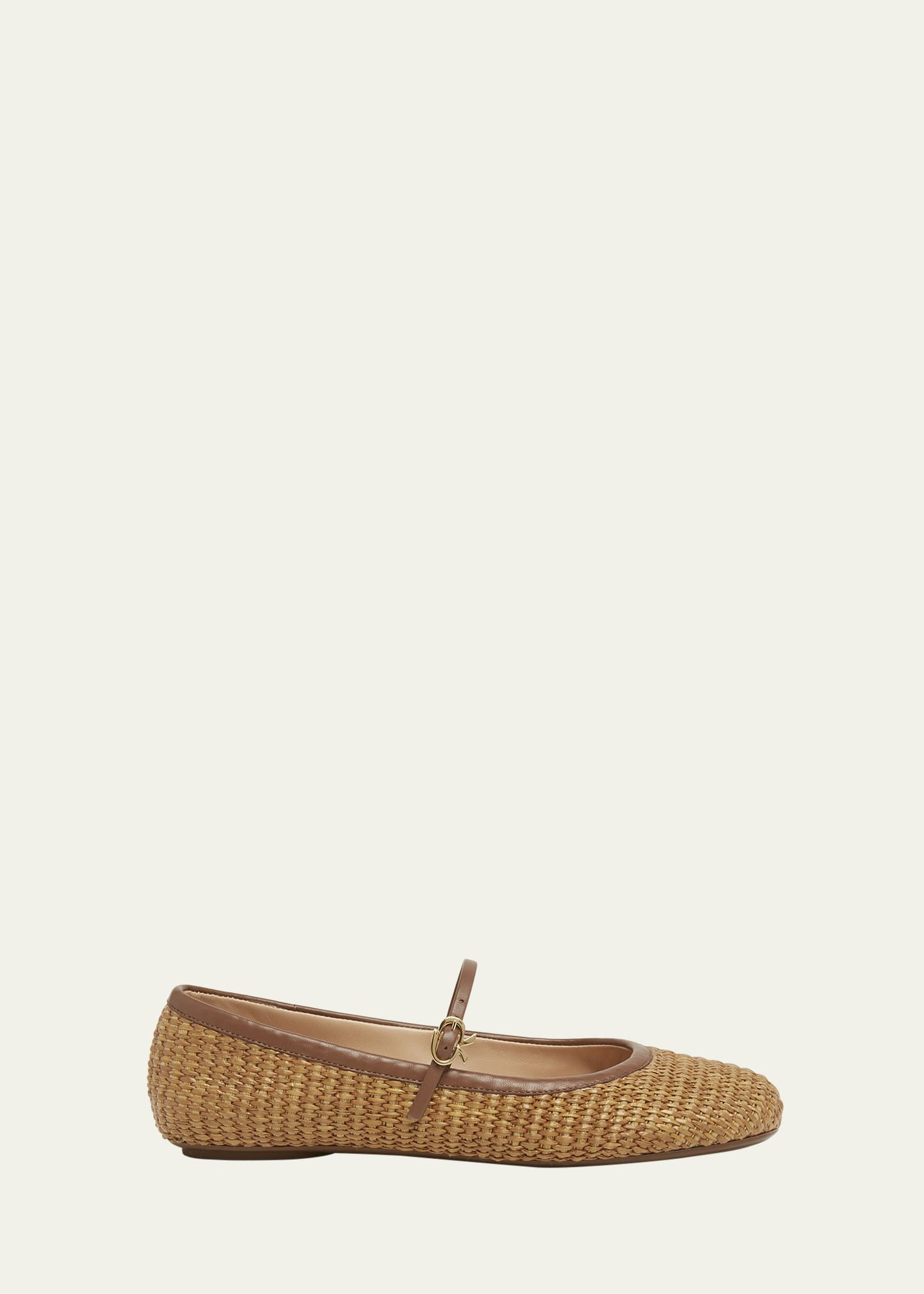 Gianvito Rossi Raffia Mary Jane Ballerina Flats | Bergdorf Goodman