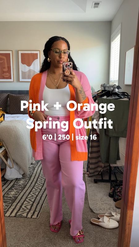 Pink + Orange Spring Outfit idea 🌸🧡
Cardigan: XL (it has pockets! 😁)
Jeans: 16 Tall
Tank: XXL

#LTKstyletip #LTKVideo #LTKplussize