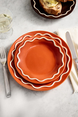 Lucie Portuguese Stoneware Dinner Plates, Set of 4 | Anthropologie (US)