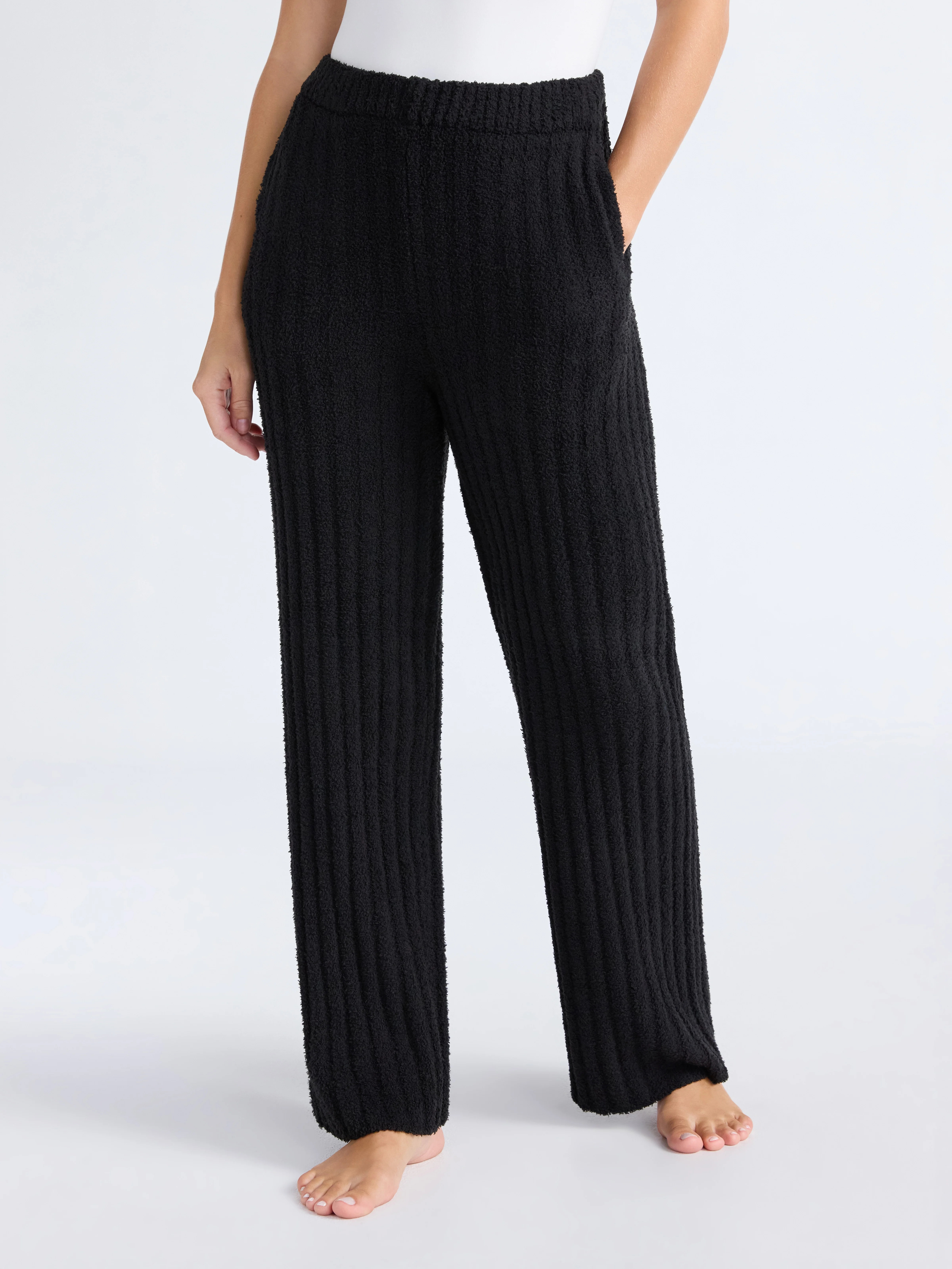 Joyspun Women's Sleepwear Ribbed Wide-Leg Pants, Sizes XS-3X | Walmart (US)
