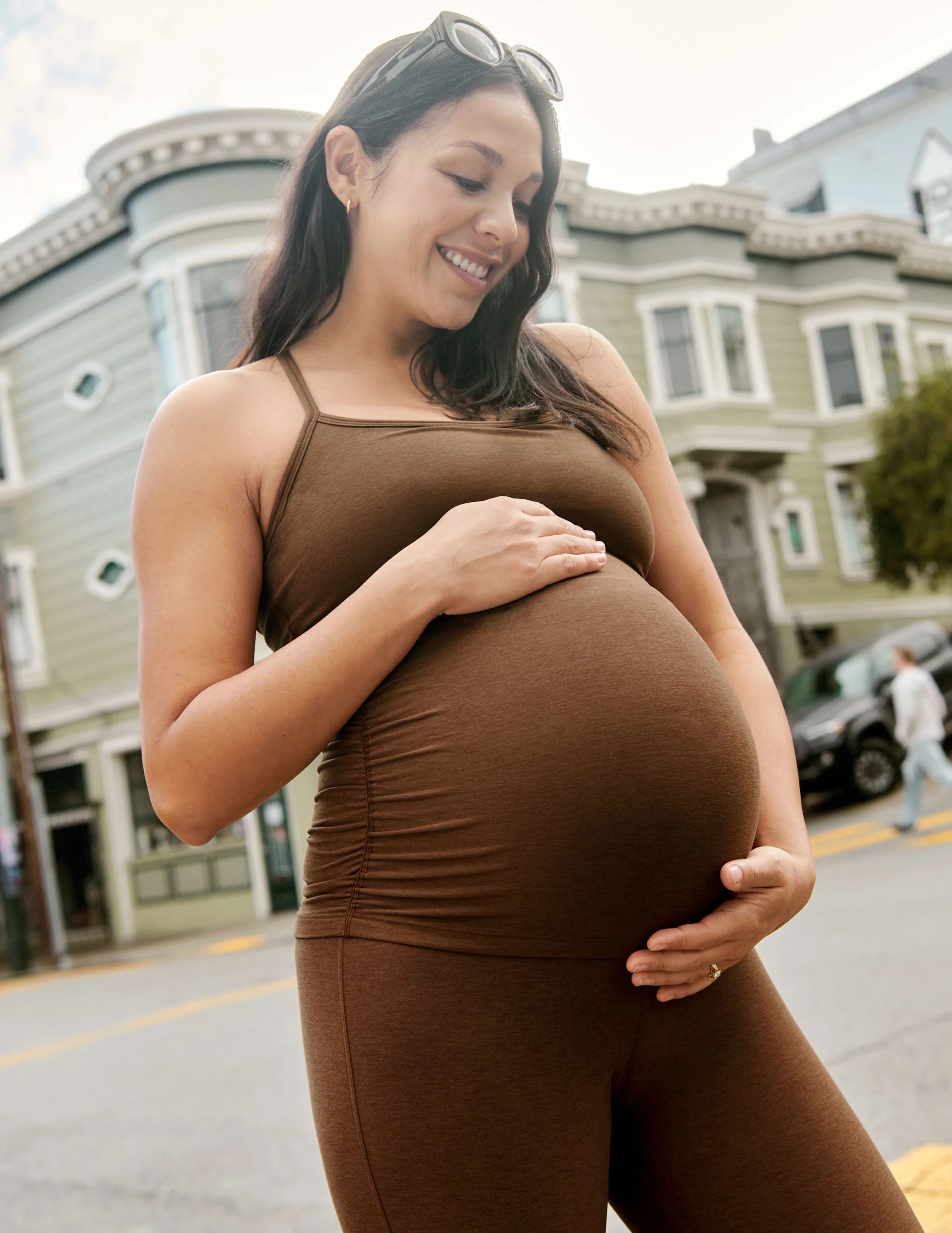 Spacedye Keep Your Cool Maternity Slim Racerback Tank | Beyond Yoga | Beyond Yoga