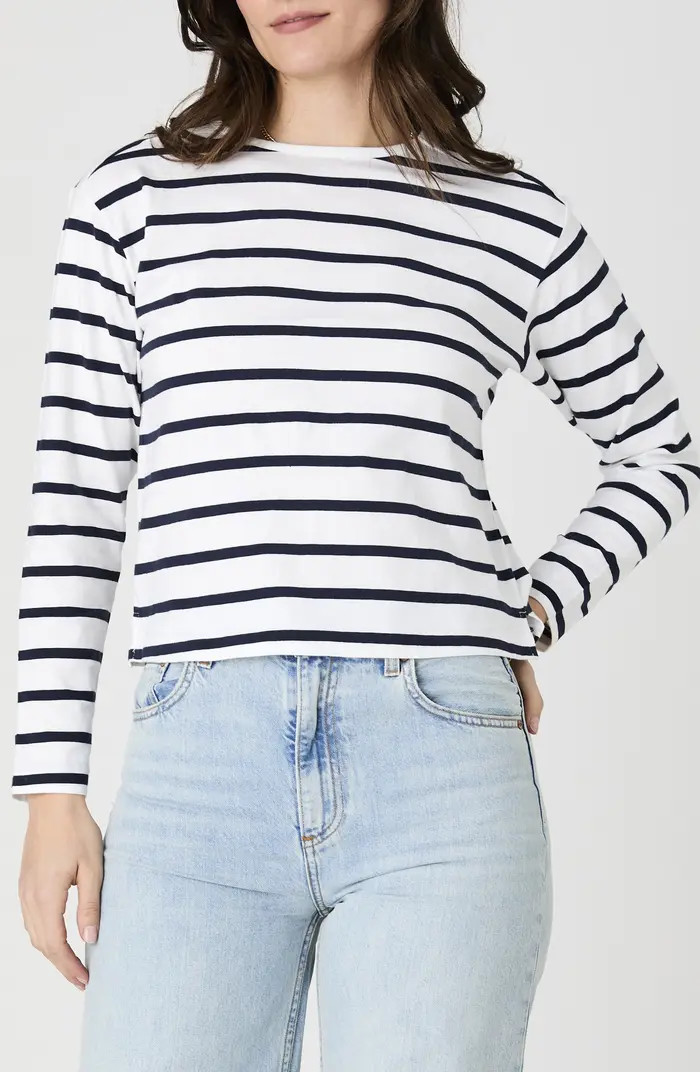 Rallie Stripe Long Sleeve Cotton Top | Nordstrom Rack