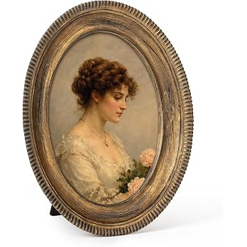 5x7 Inch Vintage Oval Picture Frame, Elegant Antique Ridged Design Photo Frames with Glass Front,... | Amazon (US)