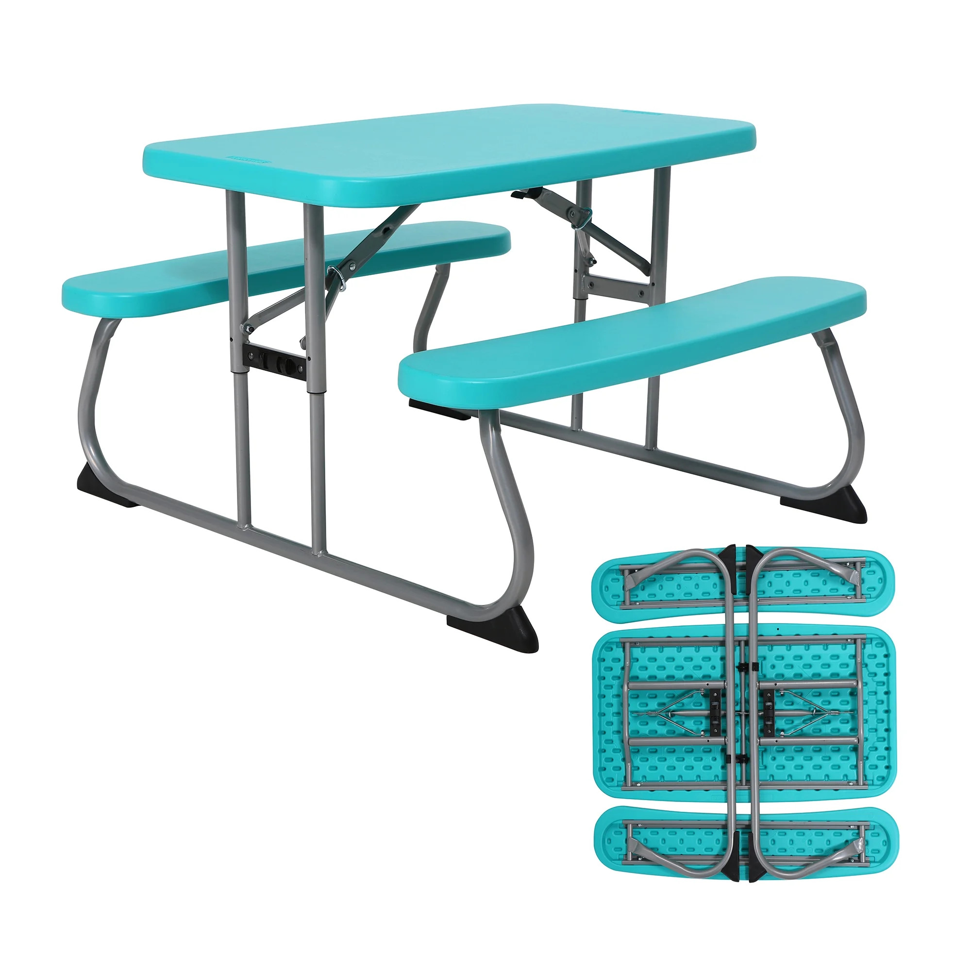Lifetime Kids Indoor/Outdoor Polyethylene Picnic Table, Aqua (60219) | Walmart (US)