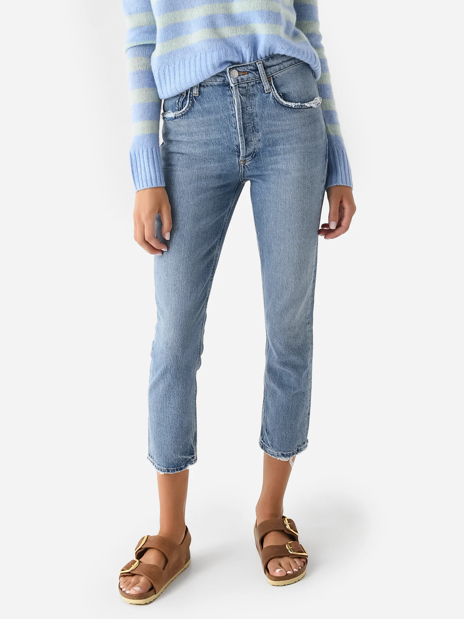 Agolde Women's Riley High Rise Straight Crop Jean | Saint Bernard