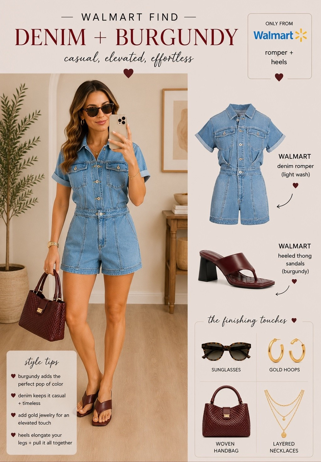 Walmart finds, romper, heels, summer look