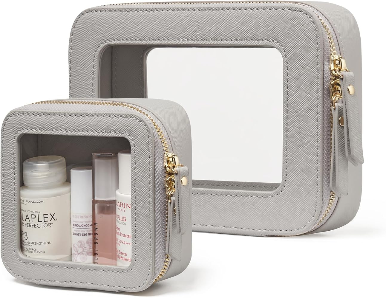 Popvibe Clear Makeup Bag Travel Cosmetic Case Transparent Toiletry Bag with Zipper, Portable Make... | Amazon (US)