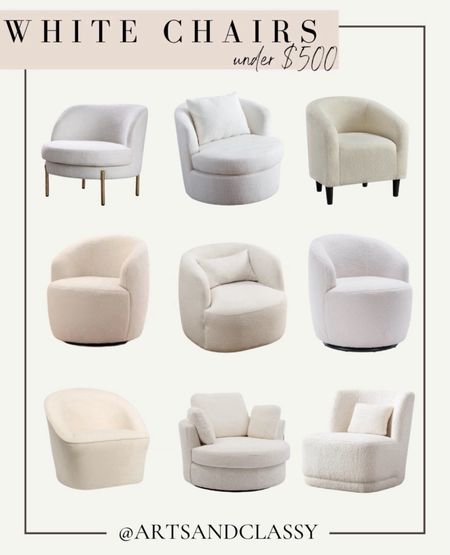 Looking for a comfortable and stylish accent chair? Look no further than these modern white accent chairs. They're perfect for any room in your home and they're under $500! So, what are you waiting for? Order yours today! White accent chairs for living room | Modern white accent chair | Comfy white accent chair | White accent chair under $500 | Comfy accent chair | Comfy chairs for bedroom | Comfy white chair | White accent chair | White swivel chair #whitechairs #whiteaccentchairs #whiteswivelchair #cozychair

#LTKsalealert #LTKhome