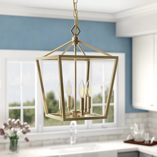 4 Light 12 In. Modern Gold Pendant | Wayfair North America