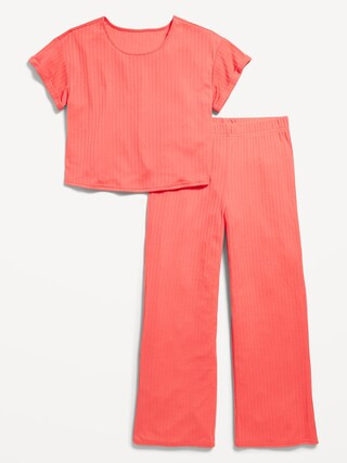 Rib-Knit Pajama Set for Girls | Old Navy (US)