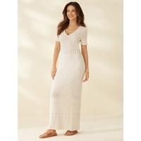 Michelle Keegan Knitted Maxi Dress - Cream | Very (UK)