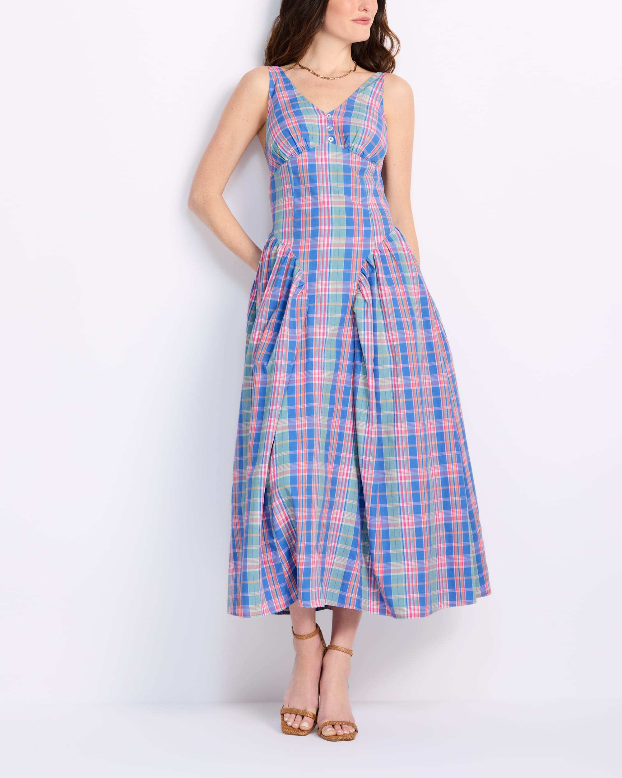 Sleeveless V-Neck Midi Dress | Stitch Fix