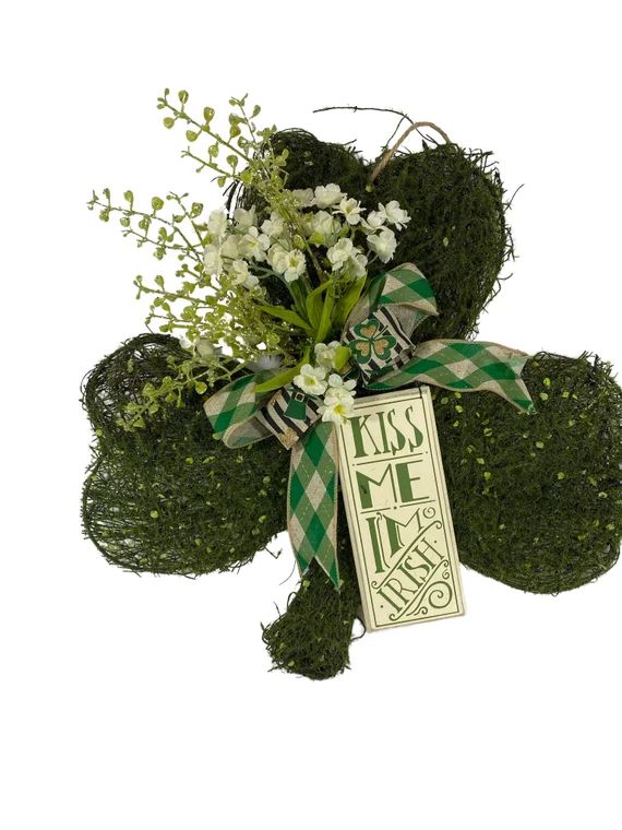 AGD St Patrick's Day Decor  Green Moss Shamrock Kiss Me | Etsy | Etsy (US)