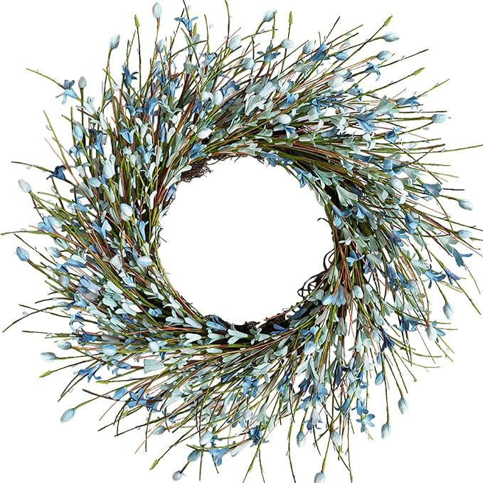 Bibelot 20inch Artificial Forsythia Flower Wreath, All Year Around Wreath for Front Door, Wedding... | Amazon (US)