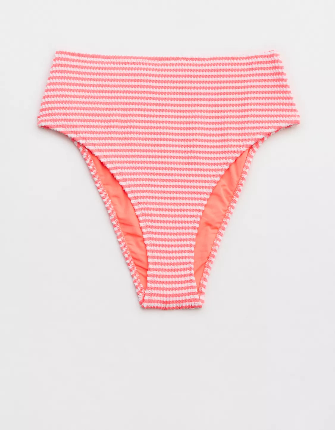 Aerie Crinkle Stripe High Cut Cheeky Bikini Bottom | Aerie