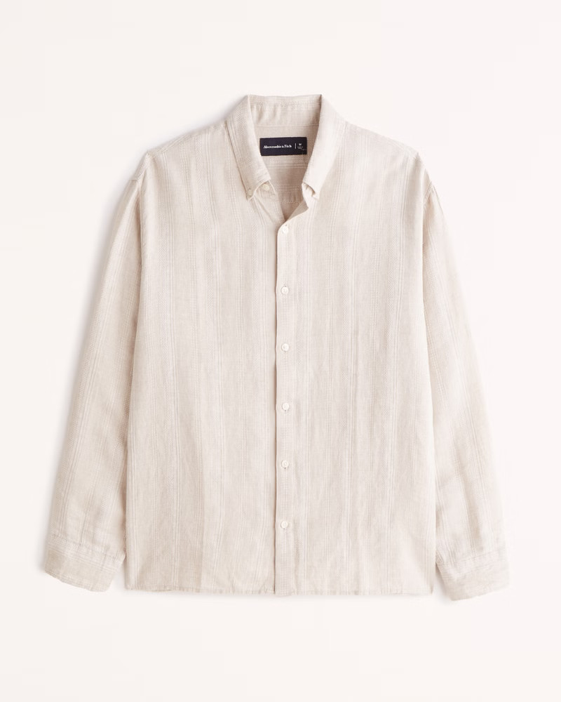 Linen Button-Up Shirt | Abercrombie & Fitch (US)