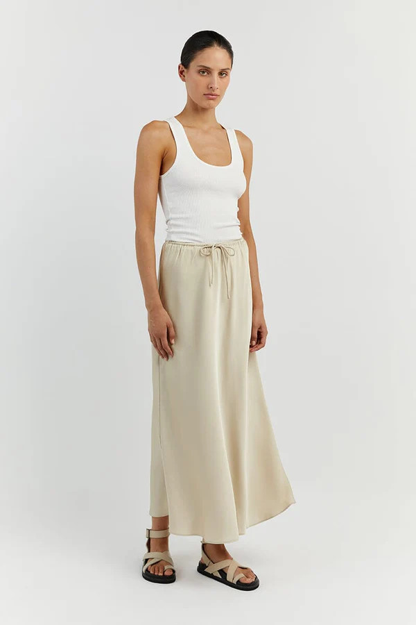 BOBBY STONE SATIN BIAS CUT SKIRT | DISSH