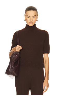 W. Cashmere Tansy Short Sleeve Pullover in Americano from Revolve.com | Revolve Clothing (Global)