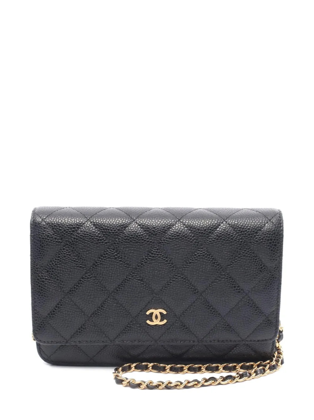 CHANEL Pre-Owned 2020-2021 matelassé chain wallet - Black | Farfetch Global
