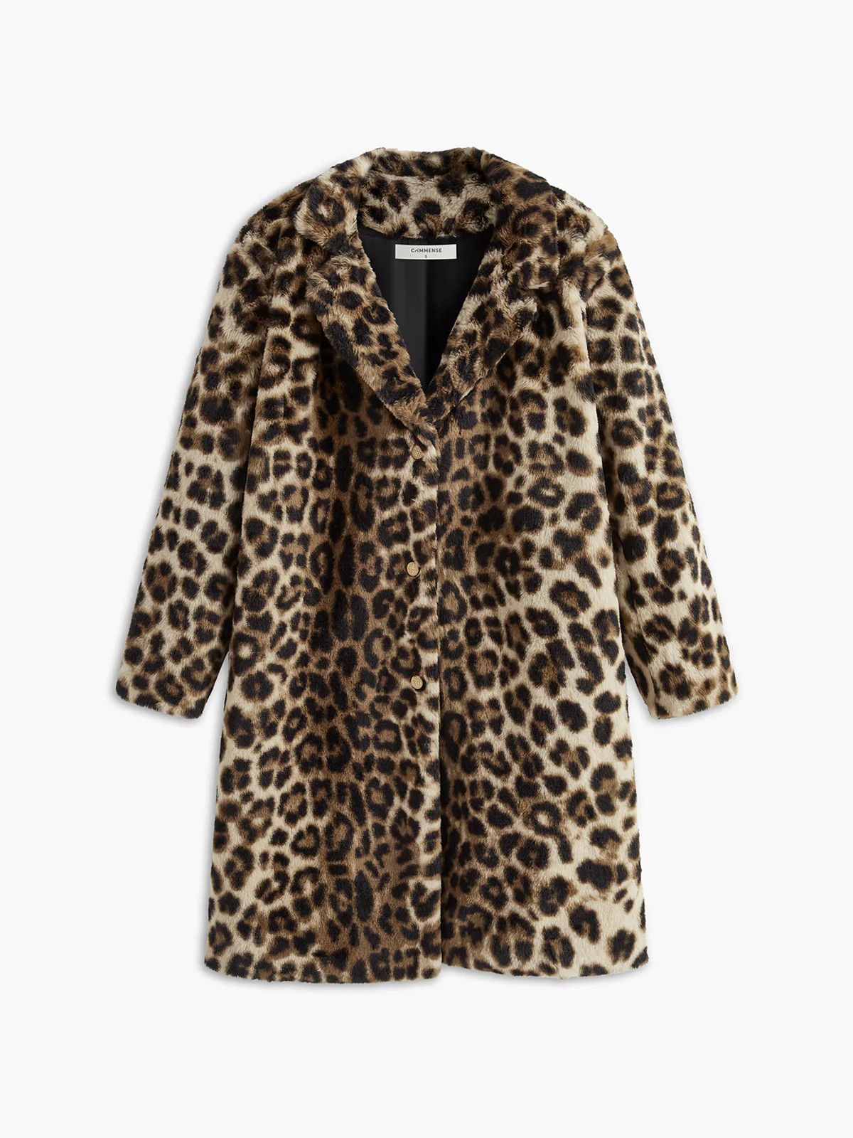 Leopard Print Oversized Faux Fur Coat | Commense