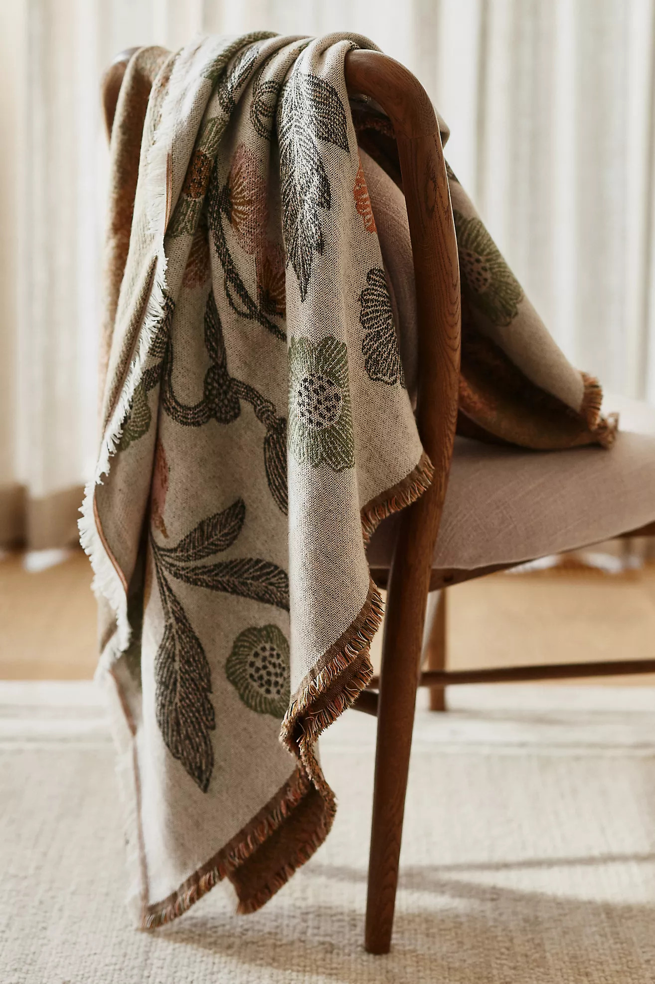 Woven Jacquard Patterned Throw Blanket | Anthropologie (US)