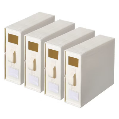 Unique Bargains Oxford Fabric Bed Sheet Organizers and Storage with Handle 4 Pcs Beige | Target
