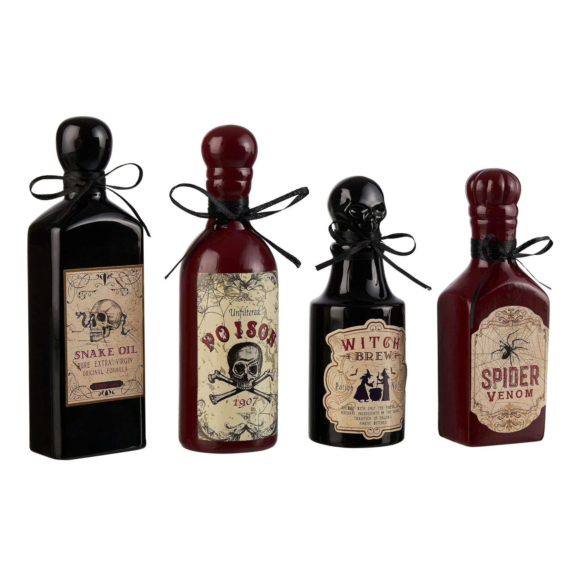 Way to Celebrate Halloween Bottle Table Top Decoration, Set of 4 | Walmart (US)