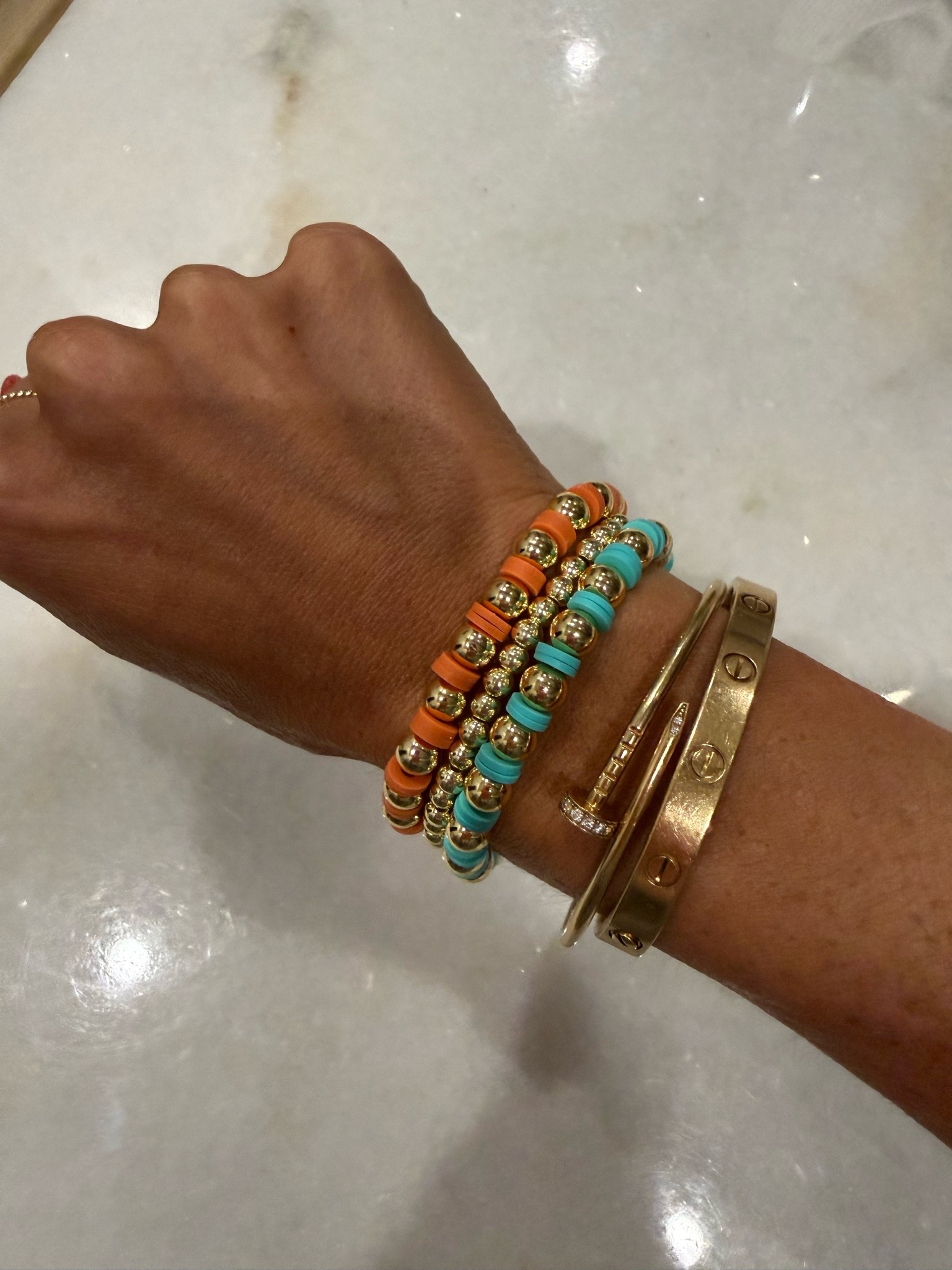 Cute beaded bracelets that fit small wrists and are cute for gameday

#LTKootd