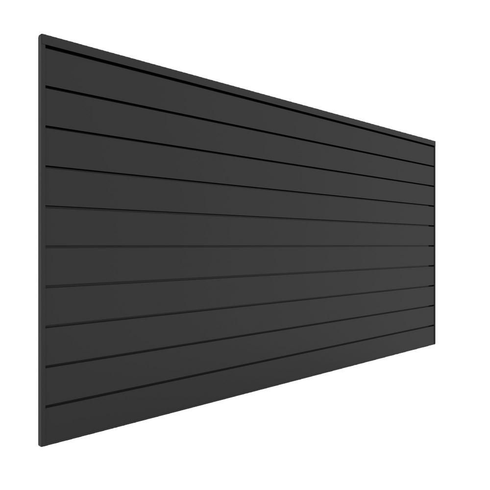 Proslat PVC Slatwall 8 ft. x 4 ft. Charcoal-88105 - The Home Depot | The Home Depot