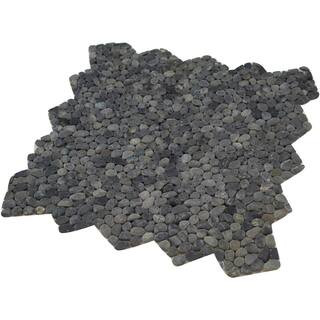 Rain Forest Black Natural 12 in. x 12 in. Micro Pebble Stone Mosaic Tile (10 sq. ft./Case), BLack/Natural | The Home Depot