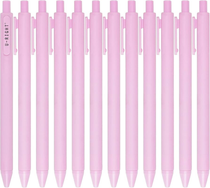 12 Pcs Gel Ink Pens Black Ink 0.5 mm Fine Point Smooth Writing Cute Pens for Office School (Light... | Amazon (US)