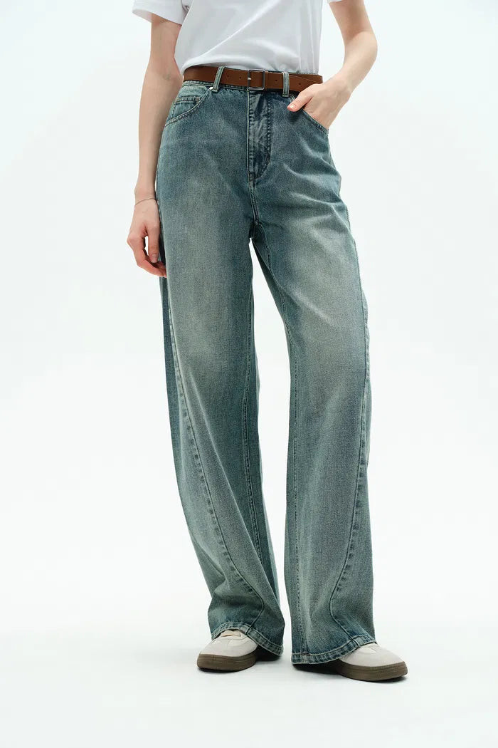 Thais Wide Leg Jeans in Lightweight Cotton Denim | Fabrique