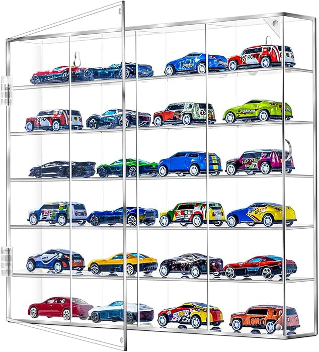 Acrylic Display Case for Hot Wheels, Car Storage for 1/64 Scale Diecast Cars, Matchbox Garage, Co... | Amazon (US)