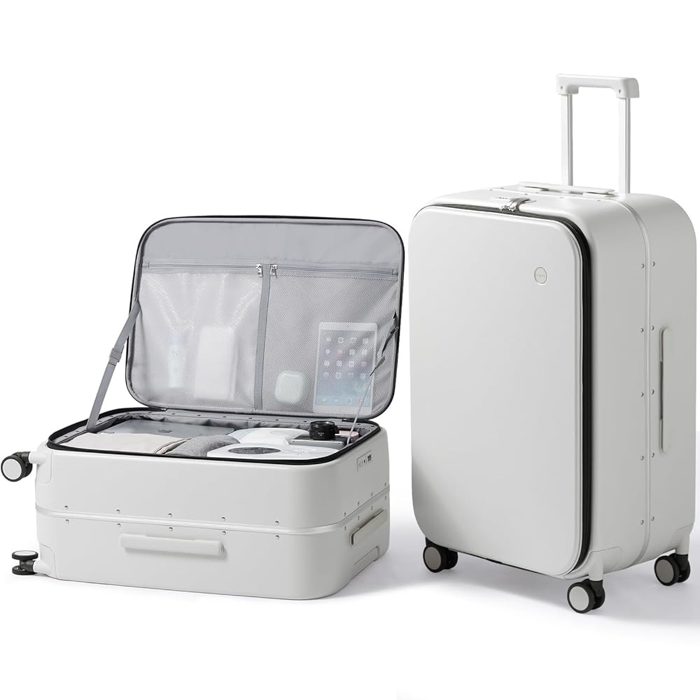 mixi 26 Inch Large Checked Luggage PC Hard Shell Suitcase Top Opening Aluminum Frame Travel Suitc... | Amazon (US)