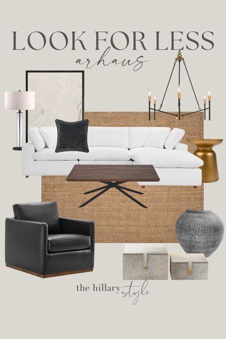 Arhaus look for less! 

Sectional sofa. Table lamp. Wall art. Chandelier. Jute rug. Gold accent table. Vase. Decorative boxes. Leather accent chair. Coffee table. Throw pillow. Amazon home. Amazon decor. #founditonamazon 

#LTKhome #LTKstyletip #LTKsalealert