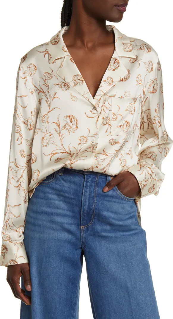Satin Button-Up Top | Nordstrom