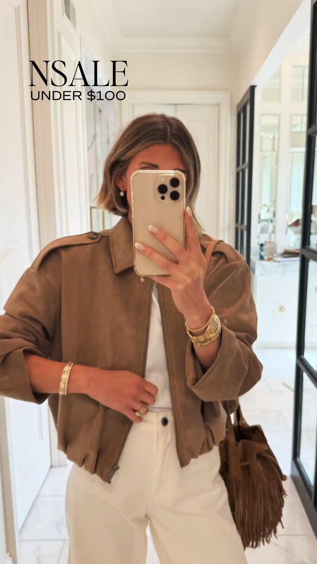 I'm wearing size small in this jacket, small in my $10 t-shirt and 2 in my Zara jeans. All fit tts