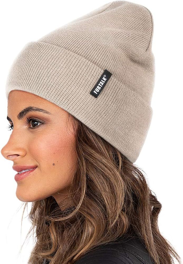 FURTALK Womens Knit Beanie Hat Acrylic Winter Hats for Women Men Soft Warm Unisex Cuffed Beanie | Amazon (US)
