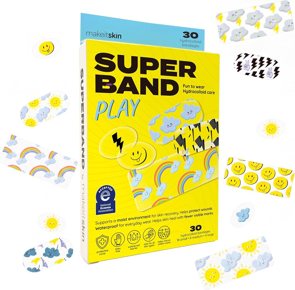 SUPERBAND Play Hydrocolloid Bandages for Kids, 30 Count | Amazon (US)