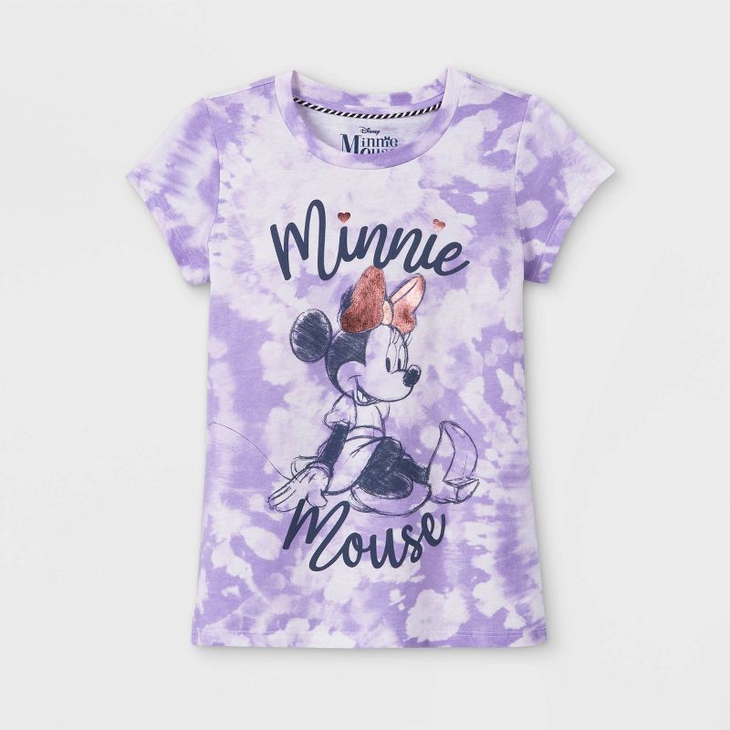 Girls' Disney Minnie Mouse Short Sleeve Graphic T-Shirt - Purple | Target