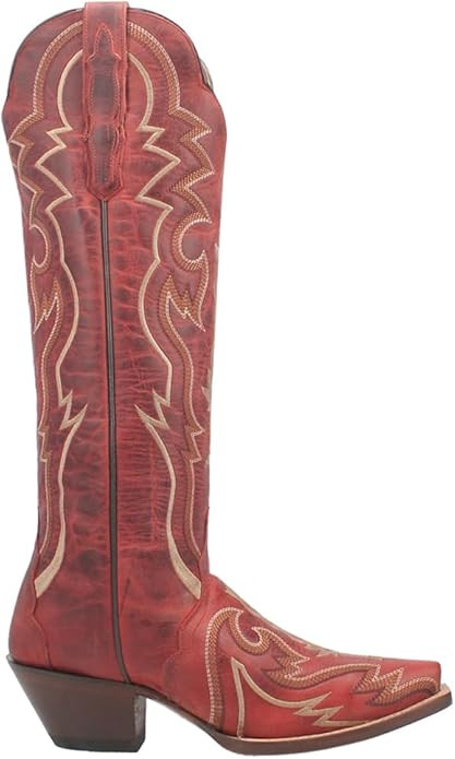 Dan Post Boots Womens Silvie Embroidered Snip Toe Pull On Casual Boots Over the Knee Low Heel 1-2... | Amazon (US)