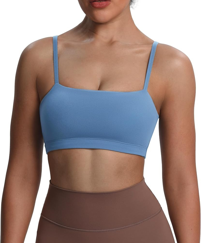 Aoxjox Women's Workout Bandeau Sports Bras Training Fitness Running Yoga Crop Tank Top | Amazon (US)