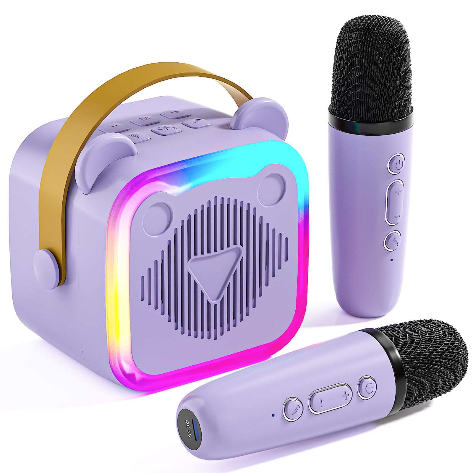 Mini Karaoke Machine for Kids: Portable Singing Toys Speaker with 2 Wireless Microphones for Girl... | Amazon (US)