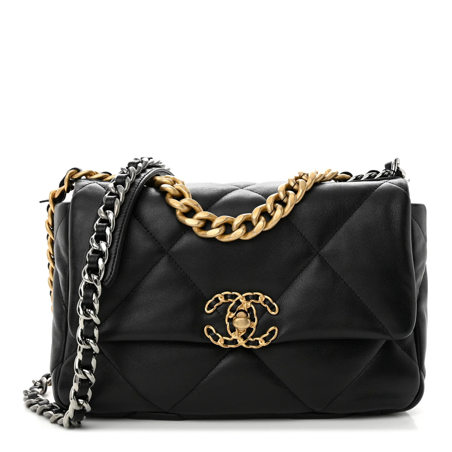Lambskin Quilted Medium Chanel 19 Flap Black | FASHIONPHILE (US)