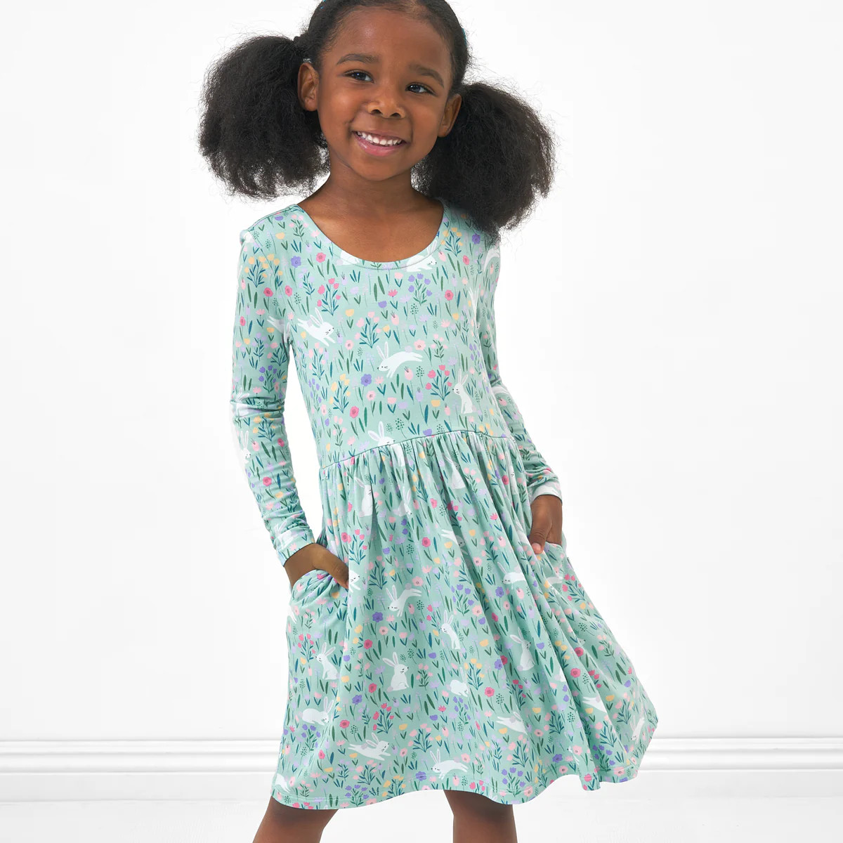 Bunny Blossom Bow Back Skater Dress | Little Sleepies