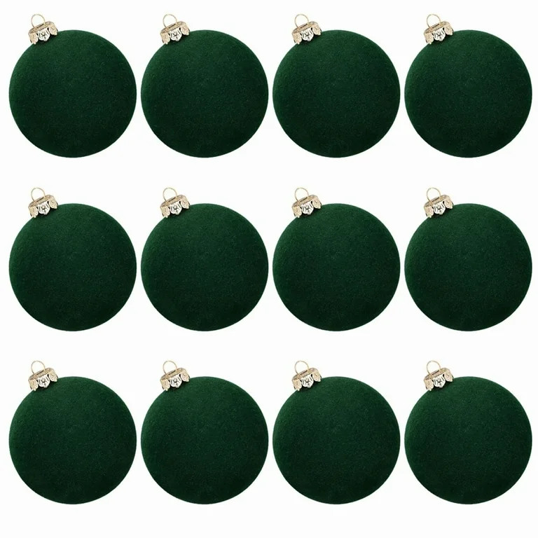 QenASHaing Velvet Flocked Christmas Tree Ornaments, 12 Count | Walmart (US)