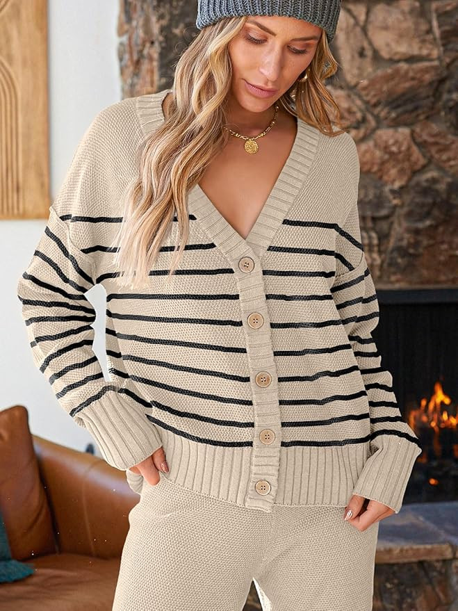 LILLUSORY Womens Cardigan Pants Sets 2 Piece Slouchy Loungewear Sweater Sets | Amazon (US)