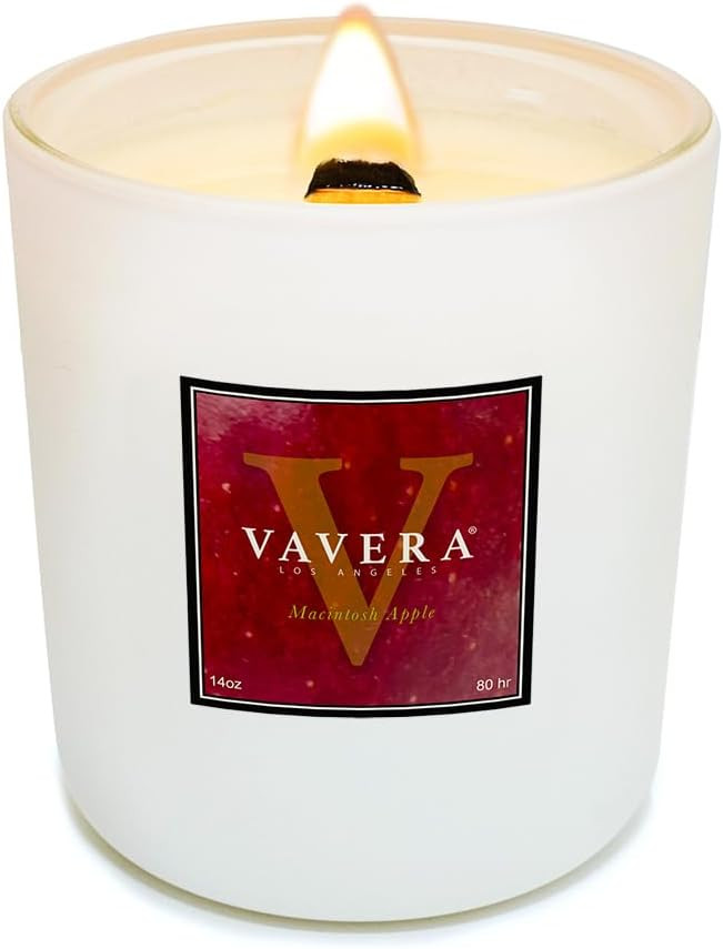 Macintosh Apple Wood Wick Candles That Crackle (14oz Matte Scented Candle). Crisp Apple Smell for... | Amazon (US)